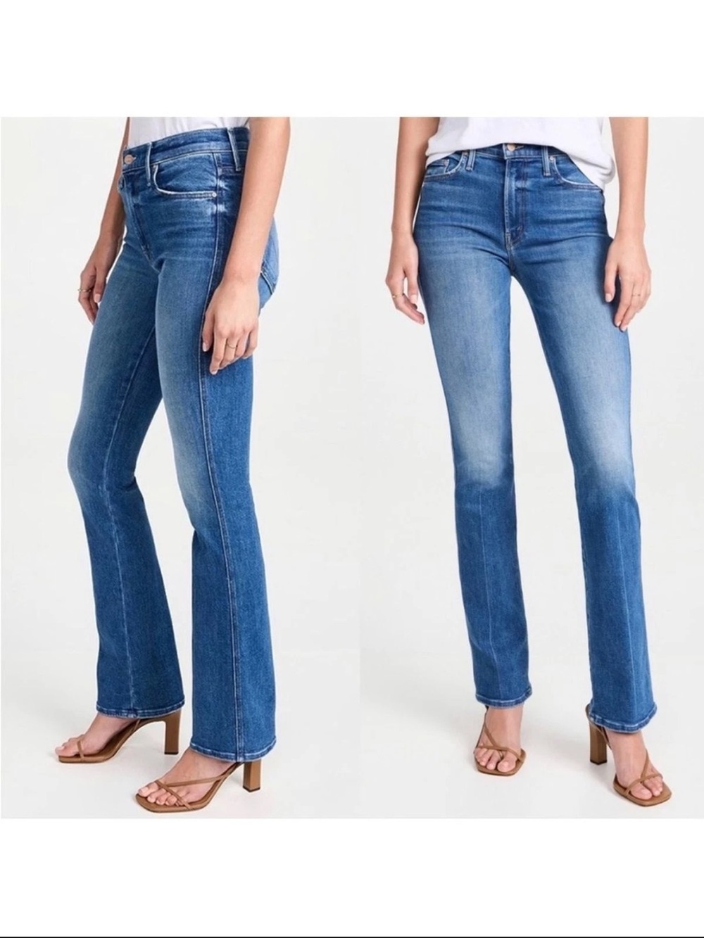 MOTHER The Double Insider Heel Flare Jeans 27 Opposites Attract Stretch Denim
